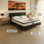 Combo Colchón EveRest Pillow + Base Cama Dividida + Cabecero + Almohadas + Protector