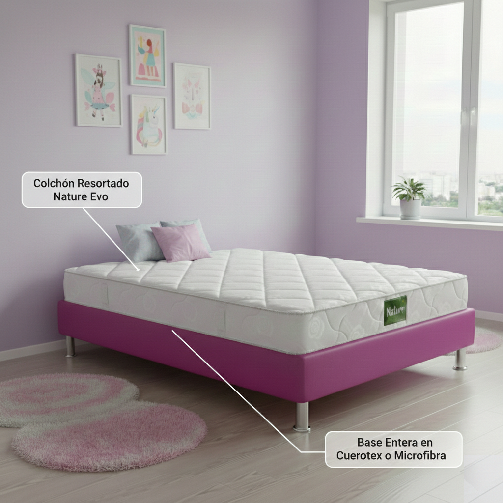 Combo Colchón Nature Evo + Base Cama Entera